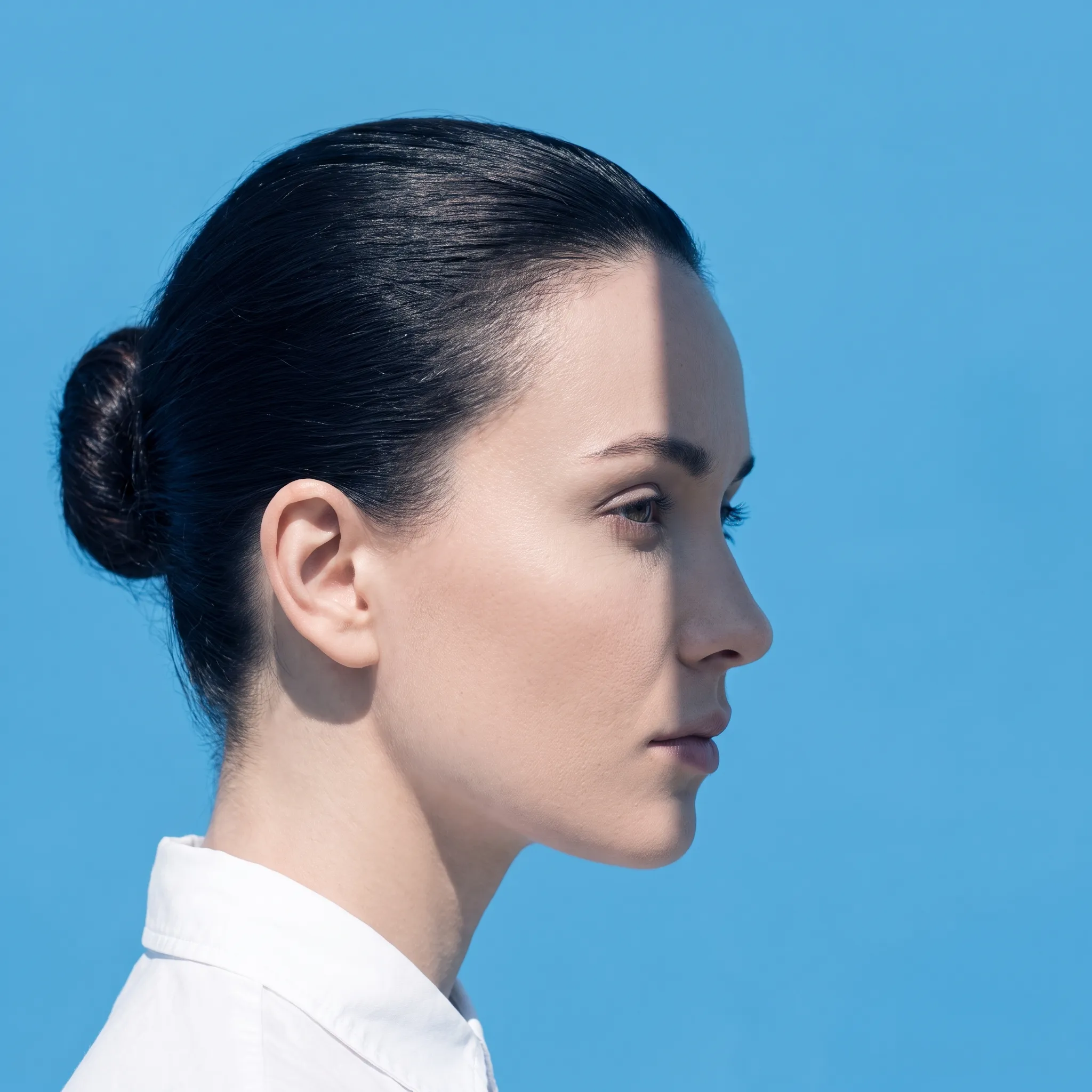 Wange im Profil, glatte Haut · KI-generiert