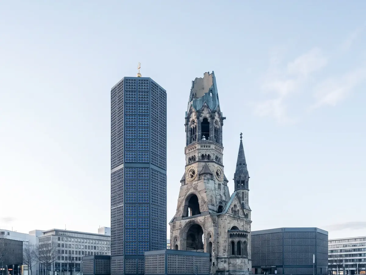 Kaiser-Wilhelm-Gedächtniskirche als weißes Modell